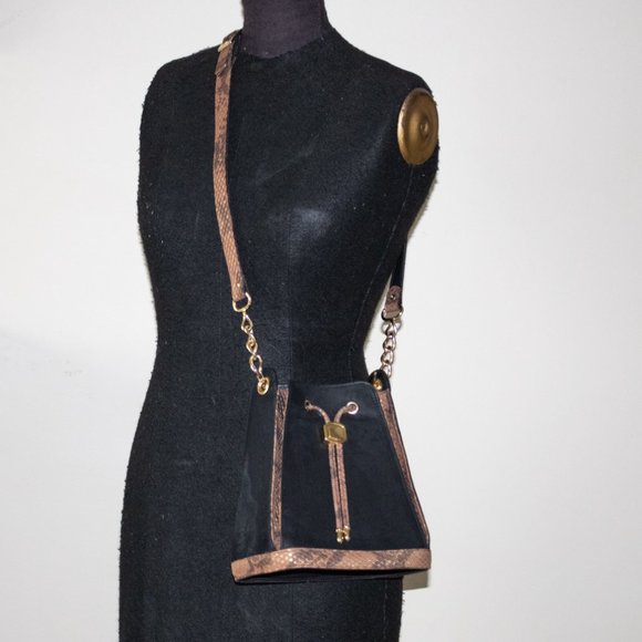 Black and Animal Print Bag Shoulder bag - Picture 4 of 5